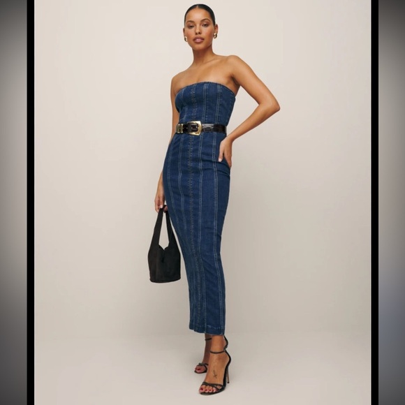 Reformation Dresses & Skirts - Reformation Anais Strapless Denim Midi Dress